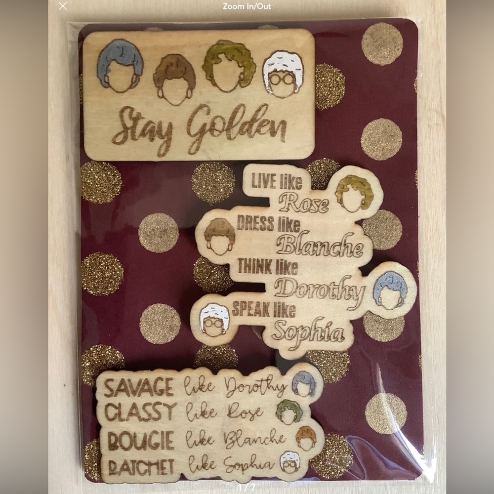 Set of 3 Golden Girls inspired Refrigerator Wooden Magnets